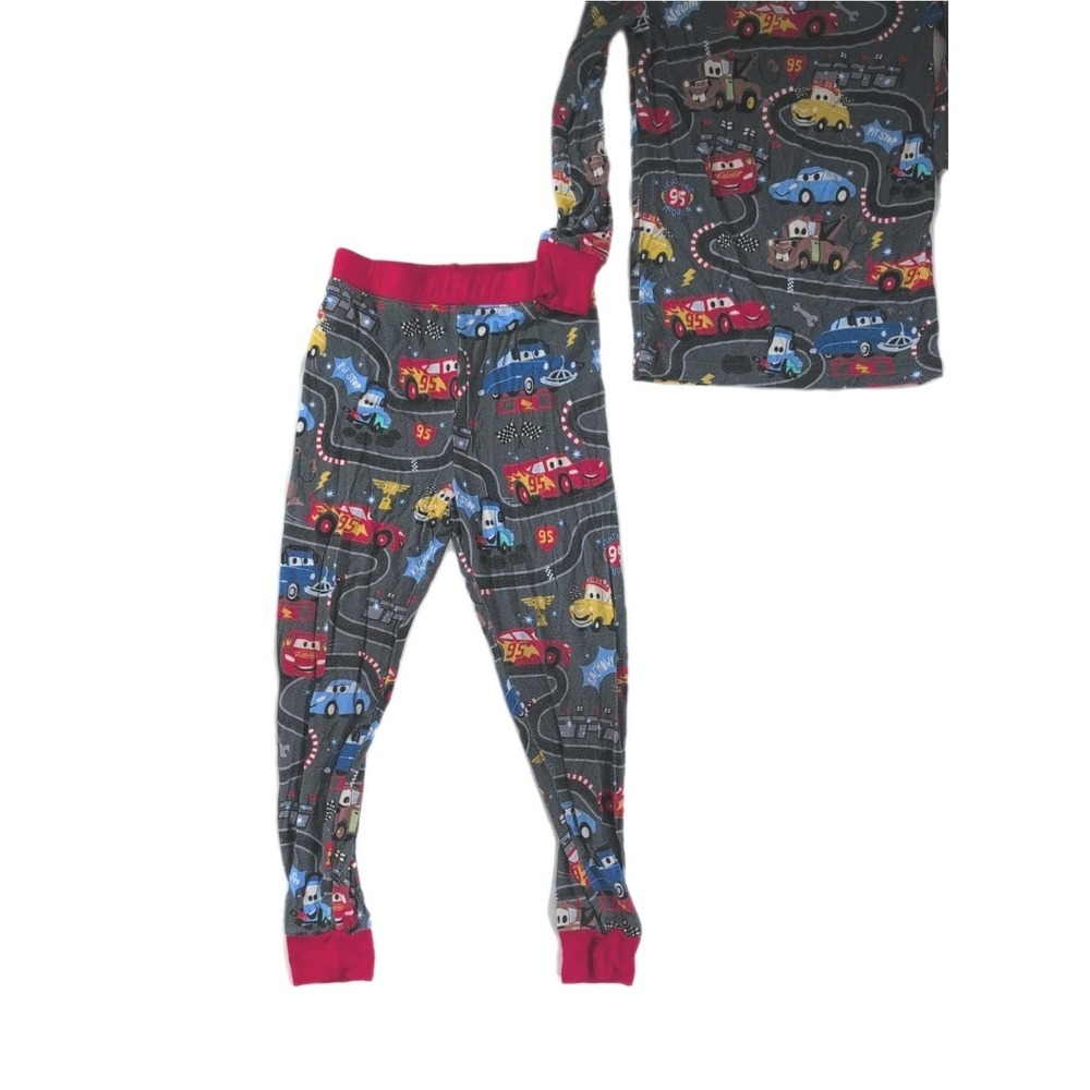 Little Sleepies Disney Pixar Cars Bamboo Pajama Set 4T Lightning McQueen - Picture 2 of 5